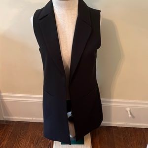 Long Black open Coat Vest